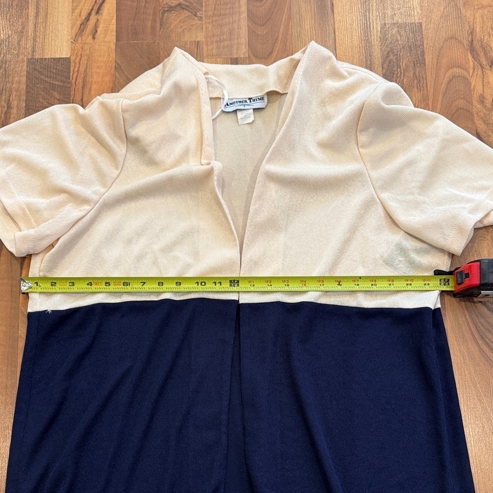 Elegant Two-Tone Open Front short sleeve cardigan - Picture 5 of 5